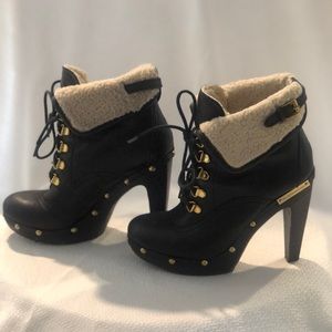 BCBG Black Platform Booties. Size 6